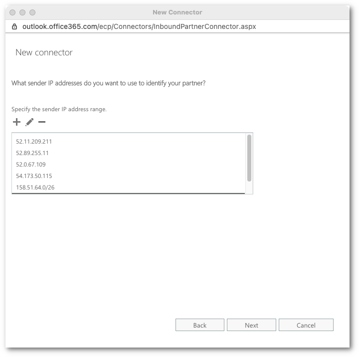 Enter Area 1&rsquo;s egress IP addresses
